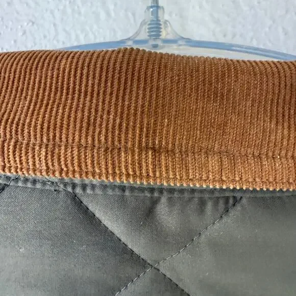 Ralph Lauren Olive Green Men’s Quilted Hunting jacket corduroy collar size L - Picture 11 of 12
